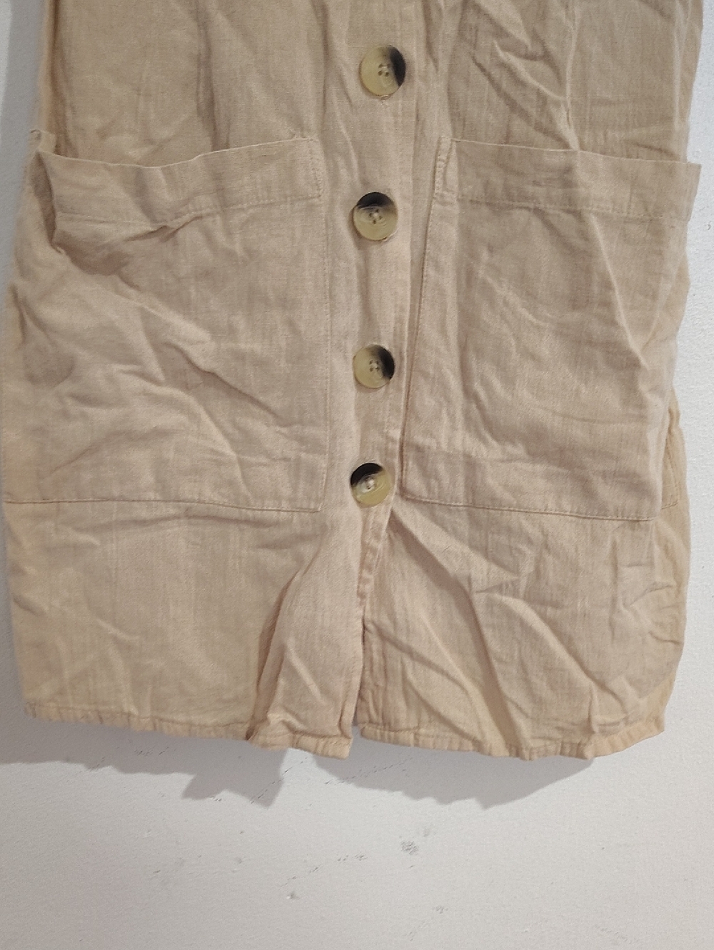 ASOS Beige Button-Front Mini Dress - Picture 5 of 7